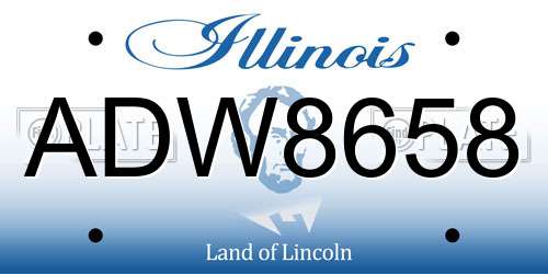 ADW8658 Illinois License Plate