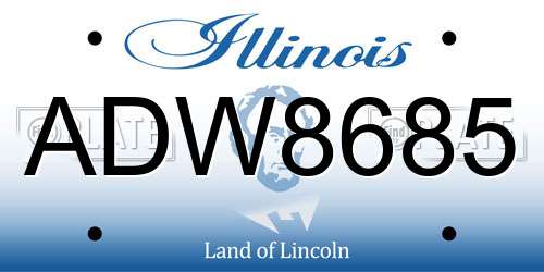 ADW8685 Illinois License Plate