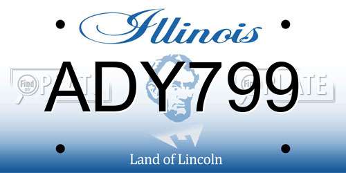 ADY799 Illinois License Plate