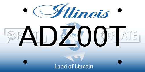ADZ00T Illinois License Plate