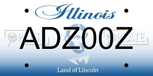 ADZ00Z Illinois License Plate
