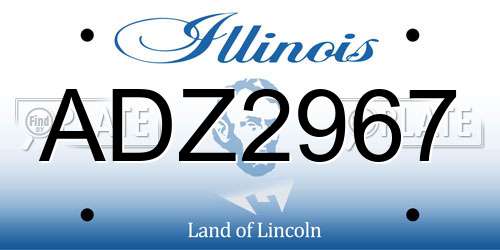ADZ2967 Illinois License Plate