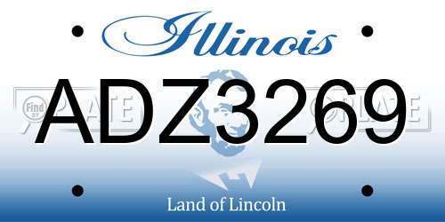 ADZ3269 Illinois License Plate