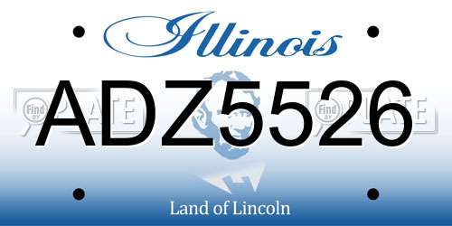 ADZ5526 Illinois License Plate