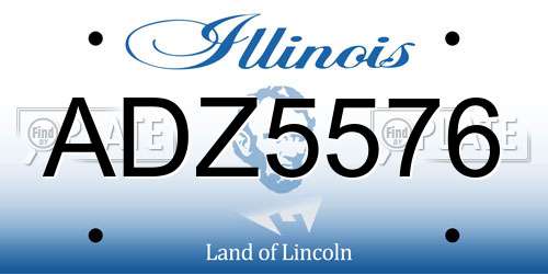 ADZ5576 Illinois License Plate