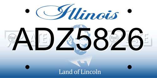 ADZ5826 Illinois License Plate