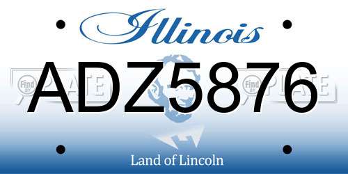 ADZ5876 Illinois License Plate