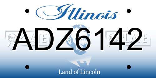 ADZ6142 Illinois License Plate