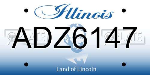 ADZ6147 Illinois License Plate