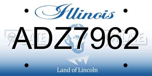 ADZ7962 Illinois License Plate