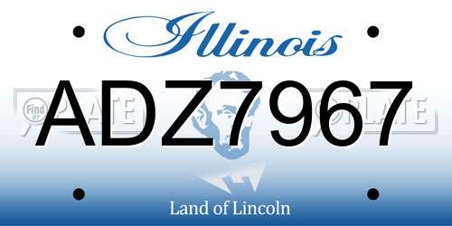ADZ7967 Illinois License Plate