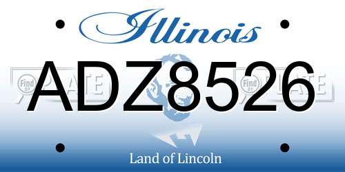 ADZ8526 Illinois License Plate