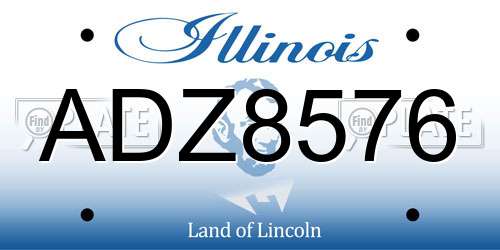 ADZ8576 Illinois License Plate