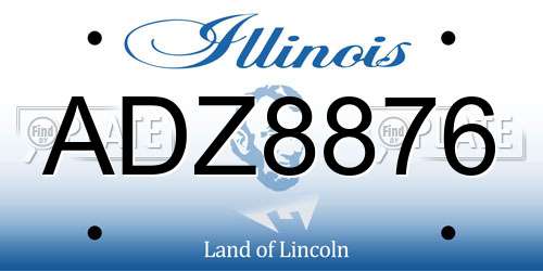 ADZ8876 Illinois License Plate