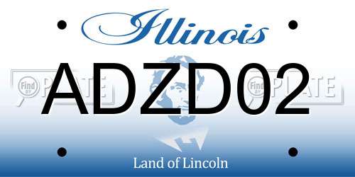 ADZD02 Illinois License Plate