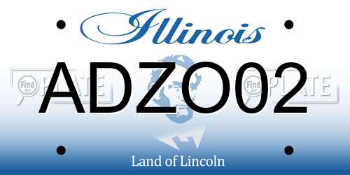 ADZO02 Illinois License Plate