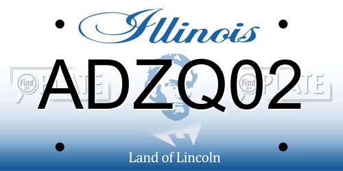 ADZQ02 Illinois License Plate