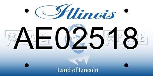 AE02518 Illinois License Plate