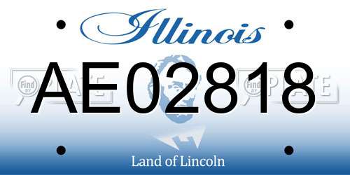 AE02818 Illinois License Plate