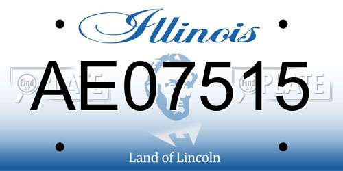 AE07515 Illinois License Plate