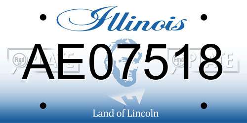AE07518 Illinois License Plate