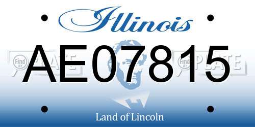 AE07815 Illinois License Plate