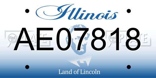 AE07818 Illinois License Plate