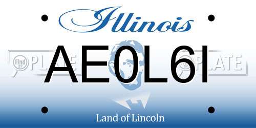 AE0L6I Illinois License Plate