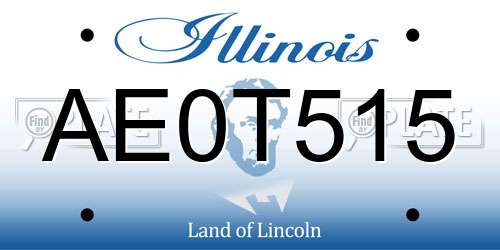 AE0T515 Illinois License Plate