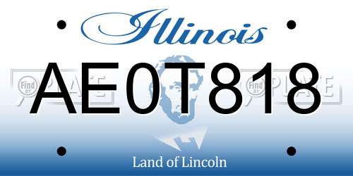 AE0T818 Illinois License Plate