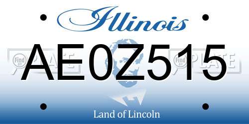AE0Z515 Illinois License Plate