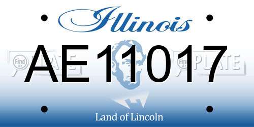 AE11017 Illinois License Plate