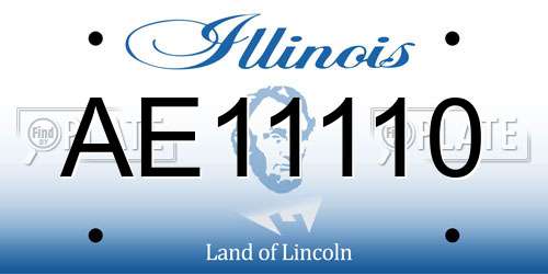 AE11110 Illinois License Plate