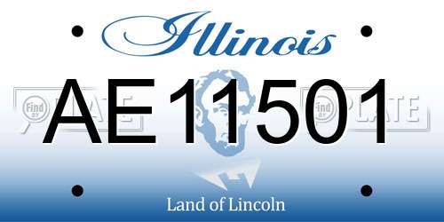 AE11501 Illinois License Plate