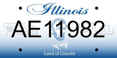 AE11982 Illinois License Plate