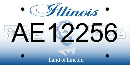 AE12256 Illinois License Plate