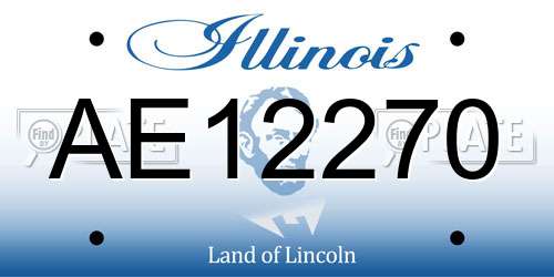 AE12270 Illinois License Plate