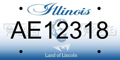 AE12318 Illinois License Plate