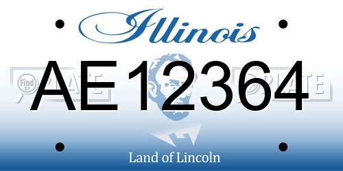 AE12364 Illinois License Plate