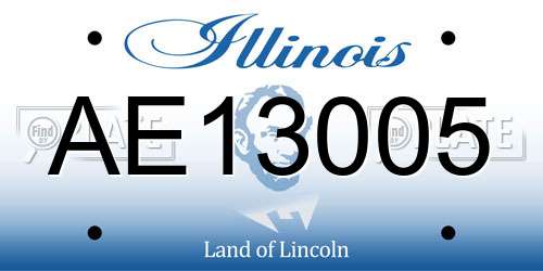 AE13005 Illinois License Plate