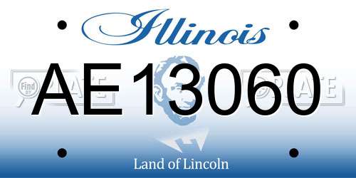 AE13060 Illinois License Plate