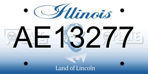 AE13277 Illinois License Plate