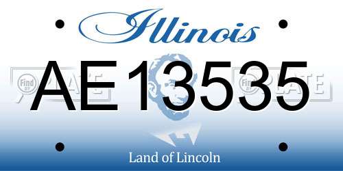 AE13535 Illinois License Plate