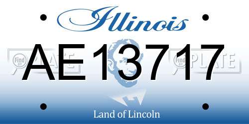 AE13717 Illinois License Plate