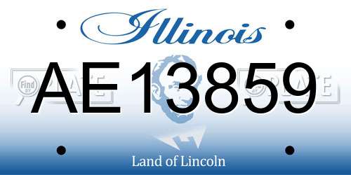 AE13859 Illinois License Plate