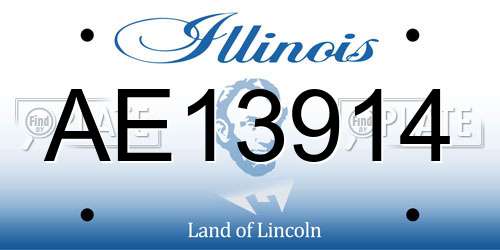 AE13914 Illinois License Plate