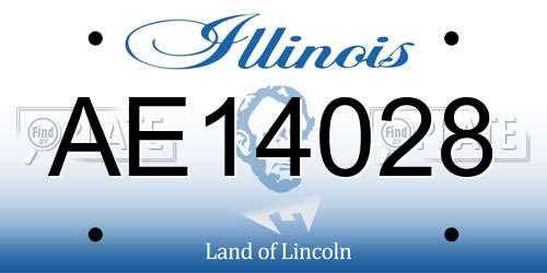 AE14028 Illinois License Plate