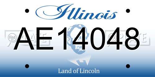 AE14048 Illinois License Plate