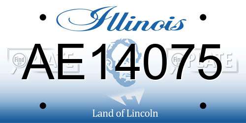 AE14075 Illinois License Plate