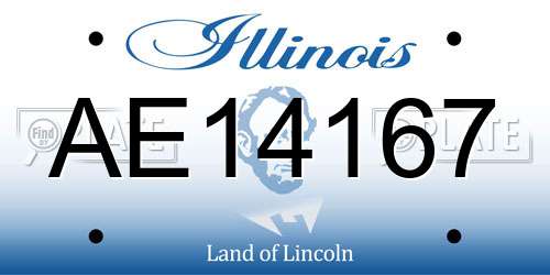 AE14167 Illinois License Plate